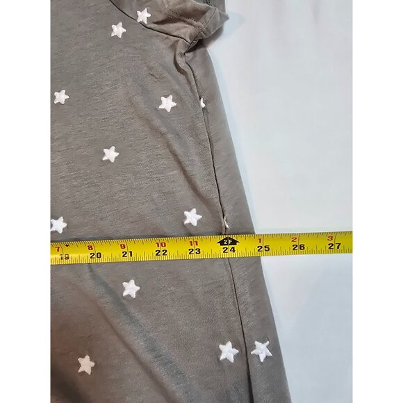 For The Republic Grey Star Print V-Neck Short Sleeve Top Size 2X Cotton/Modal Bl - Picture 10 of 14